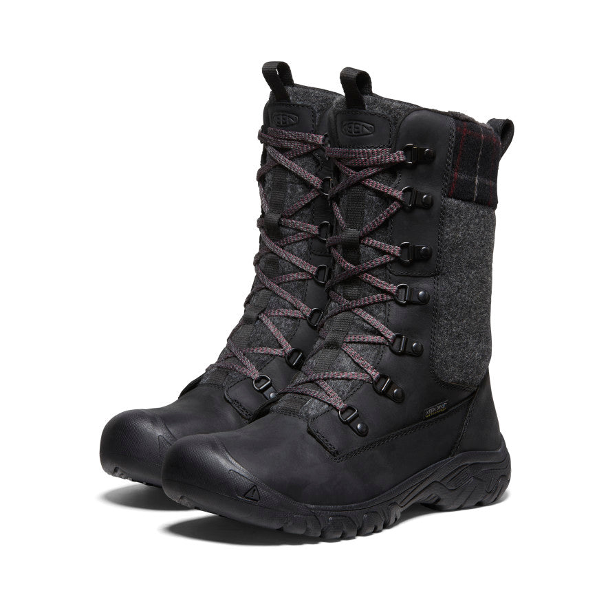 Women's Greta Tall Waterproof Boot | Black/Black Plaid - Image 2