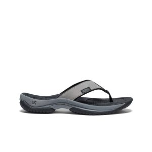 Men's Kona Leather Flip-Flop | Steel Grey/Black